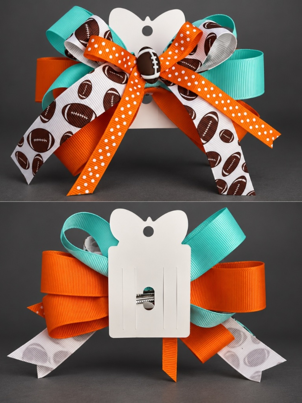 Football Inspired Hair Bow